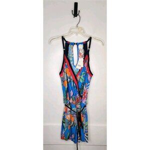 Trina Turk Tahiti Tropical Pacific Swim Romper Swimsuit Cover Up Sz Medium Spa